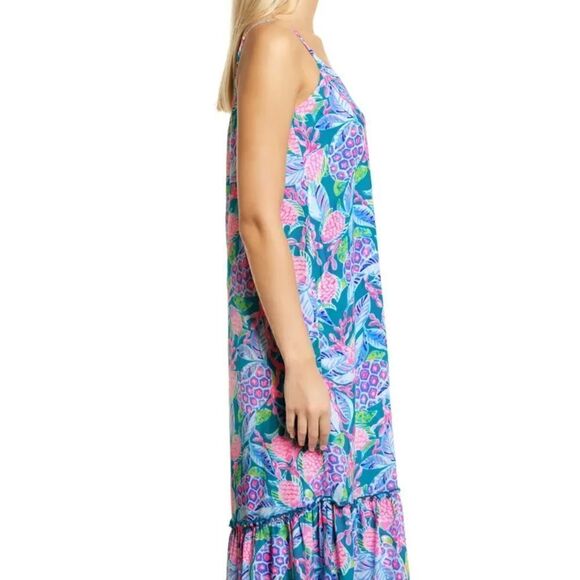 LILLY PULITZER ❀ Winni Midi Dress Maldives Green Turtle Wave (S) NWT - Picture 5 of 9